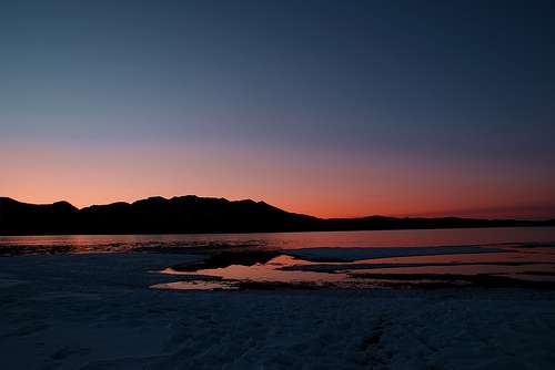 Lake Tahoe at night.