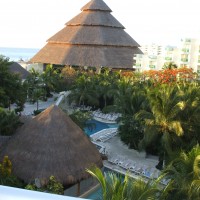 Thatched roofs of the Park Royal Hotel