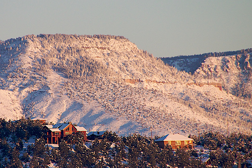 Snowfall on the Mogollon Rim as viewed from Payson.