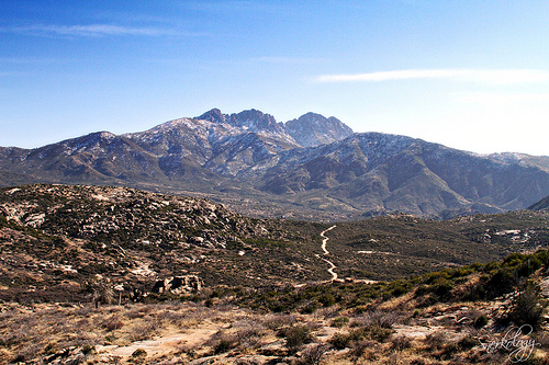 Four Peaks Mountain at high noon.