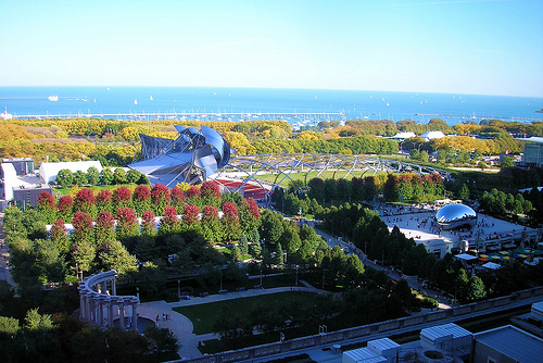 Millennium Park and Lake Michigan