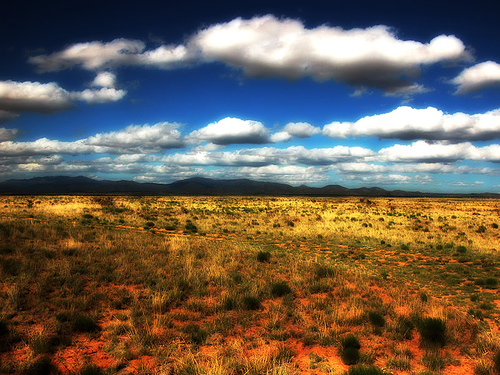 A view from Highway 25 between Santa Fe and Albuquerque.